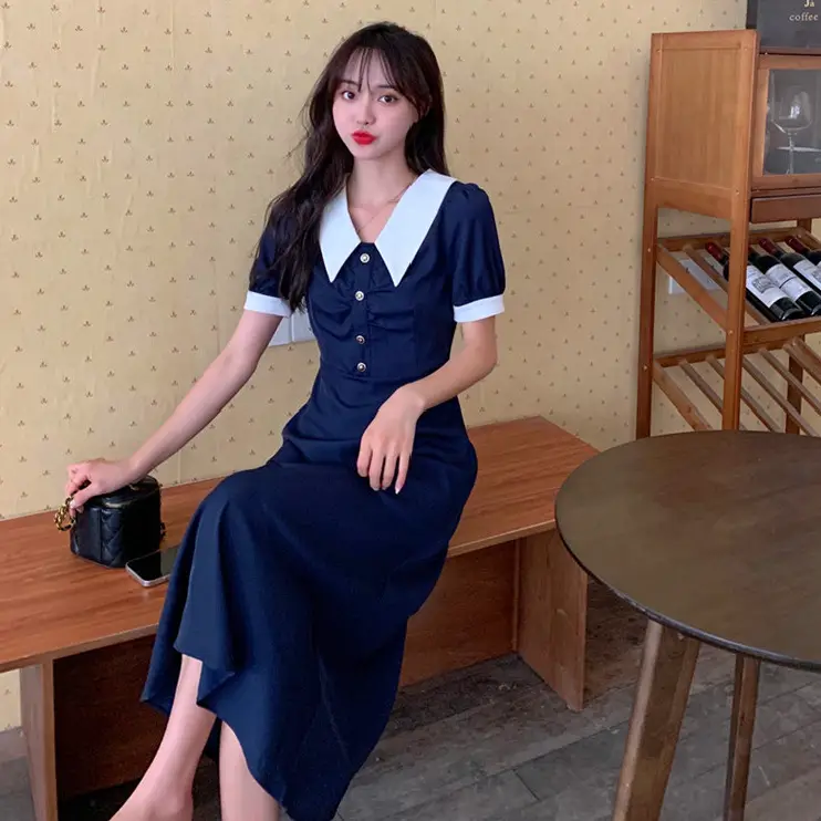 2025 French Retro Little Black Skirt Dress for Women
