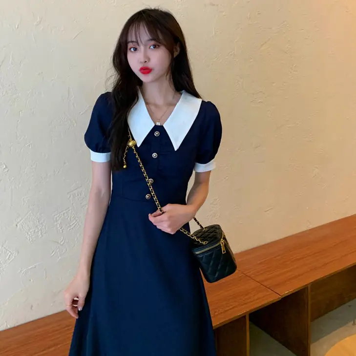 2025 French Retro Little Black Skirt Dress for Women