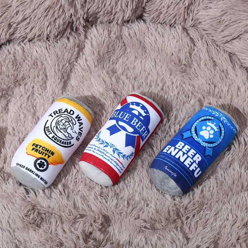 Factory Direct supply plush elastic bite-resistant pet supplies plush cans dog relieving stuffy self-Hi sound toys