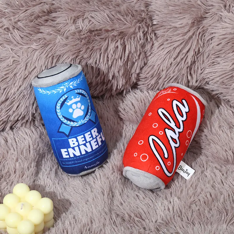 Factory Direct supply plush elastic bite-resistant pet supplies plush cans dog relieving stuffy self-Hi sound toys