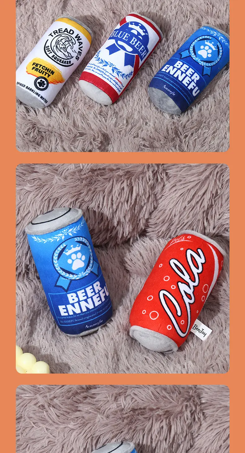 Factory Direct supply plush elastic bite-resistant pet supplies plush cans dog relieving stuffy self-Hi sound toys — feature 11