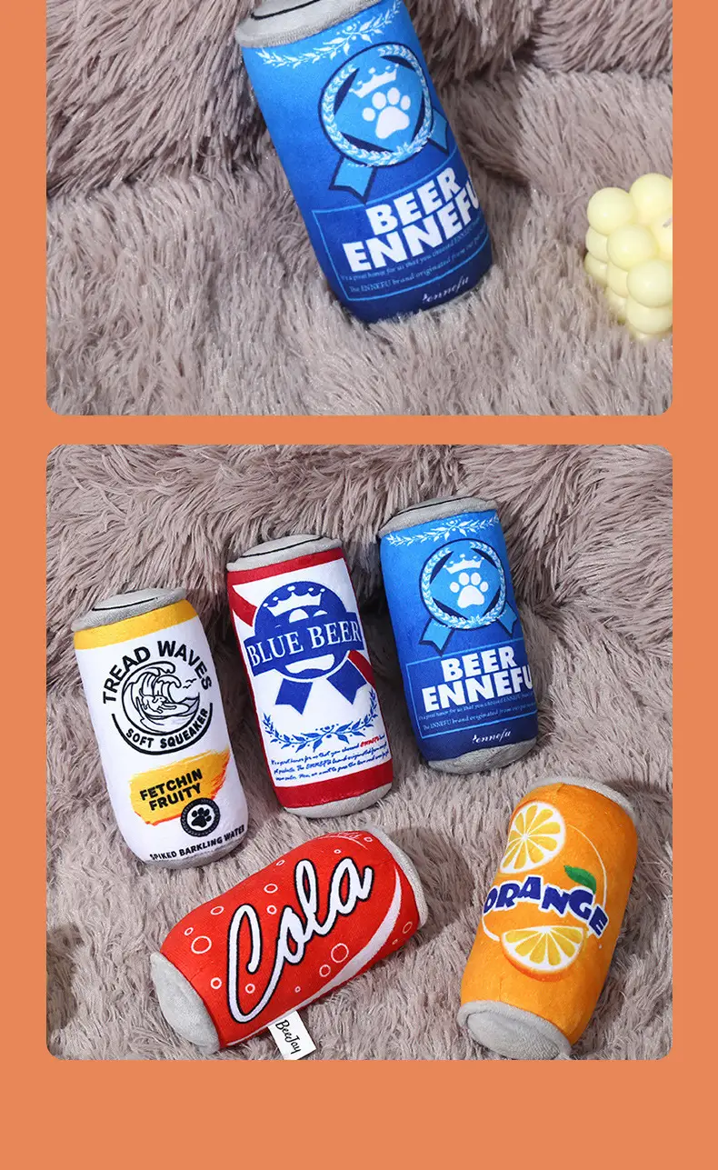 Factory Direct supply plush elastic bite-resistant pet supplies plush cans dog relieving stuffy self-Hi sound toys — feature 12