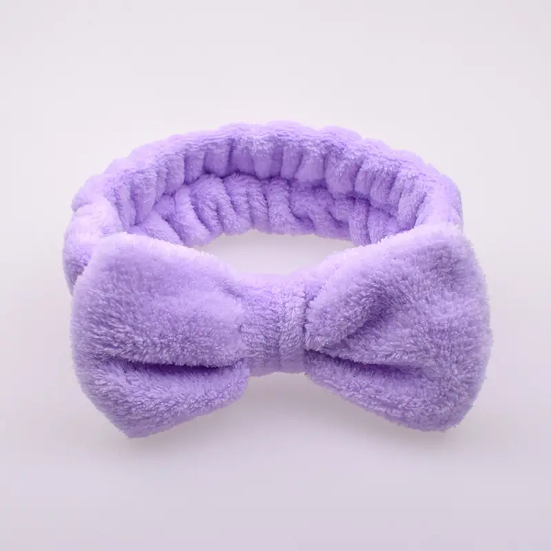 Purple Velvet Bow Headband for Women - Image 5