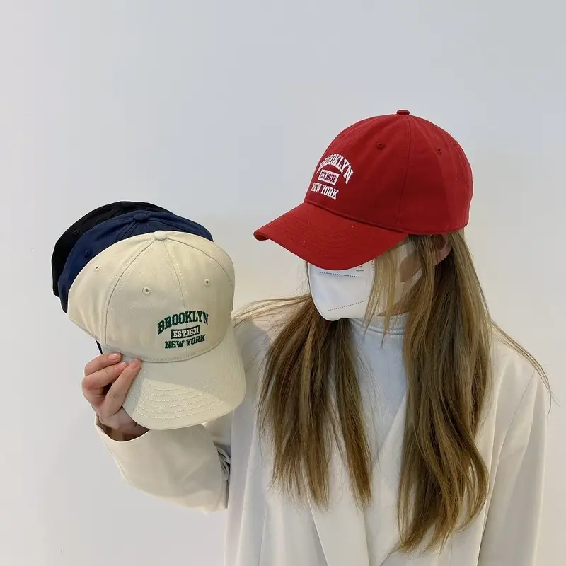 Women Red Korean-style Baseball Cap Summer