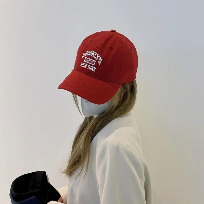 Women Red Korean-style Baseball Cap Summer - Image 7