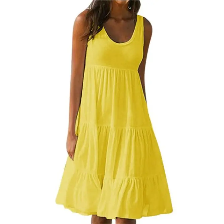 Women's Green Sleeveless Pleated Summer Dress 8 Yards - Image 9