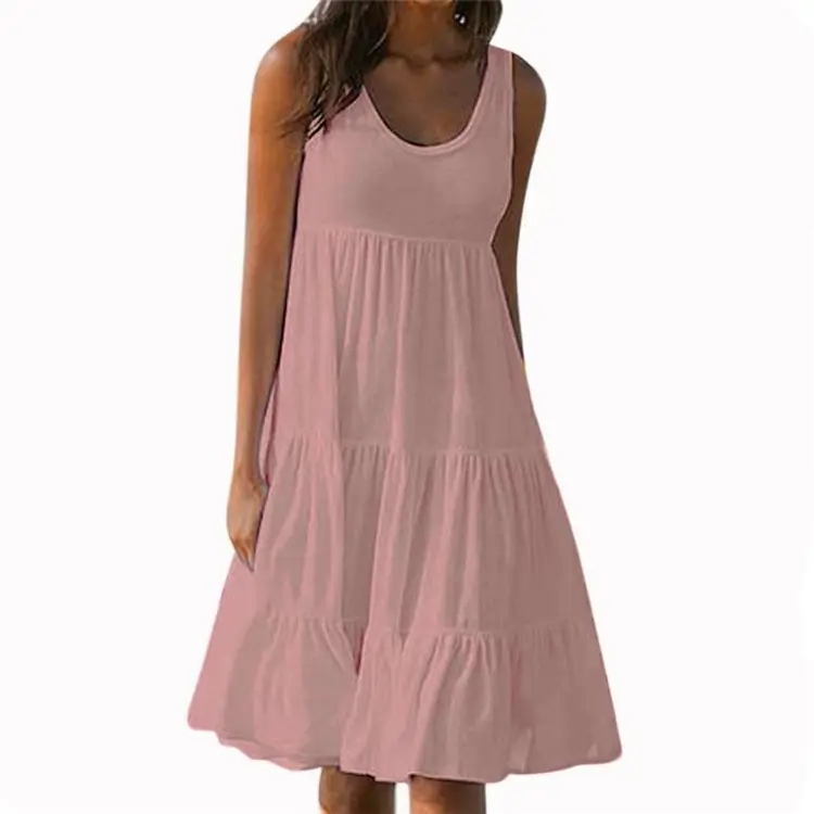 Women's Green Sleeveless Pleated Summer Dress 8 Yards - Image 11