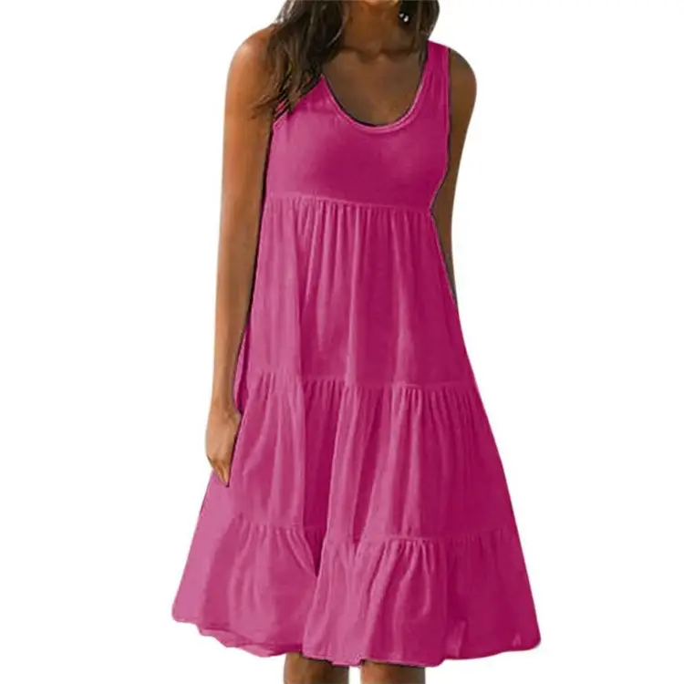 Women's Green Sleeveless Pleated Summer Dress 8 Yards - Image 6