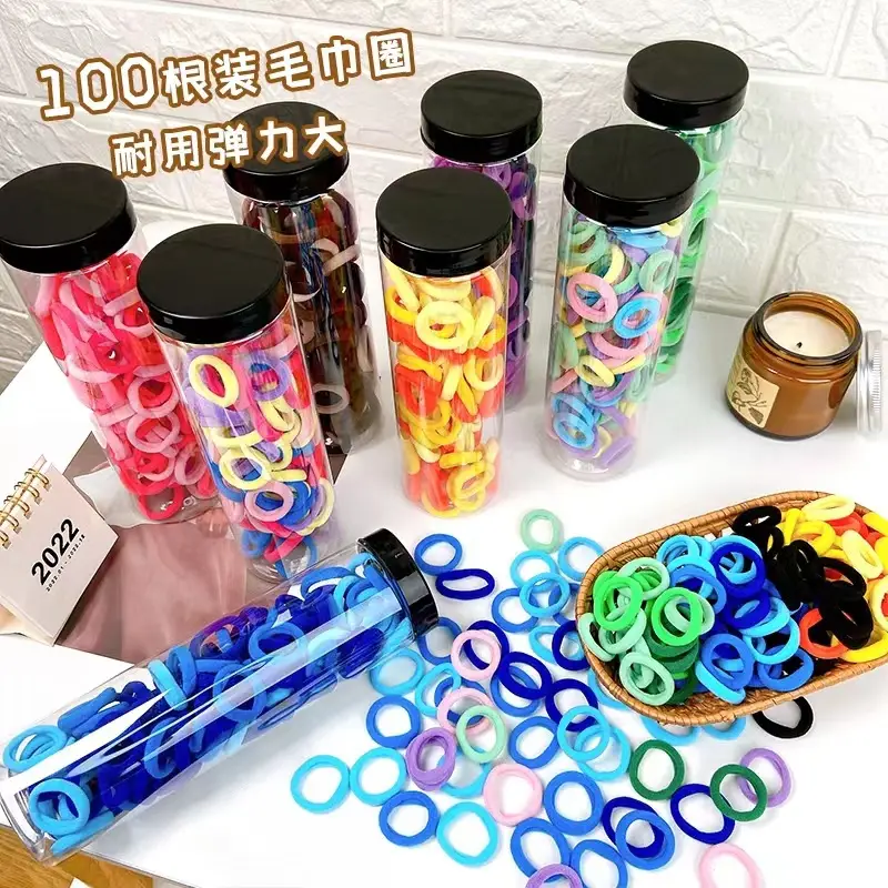 100 Pcs Blue Rubber Hair Rope High Elasticity