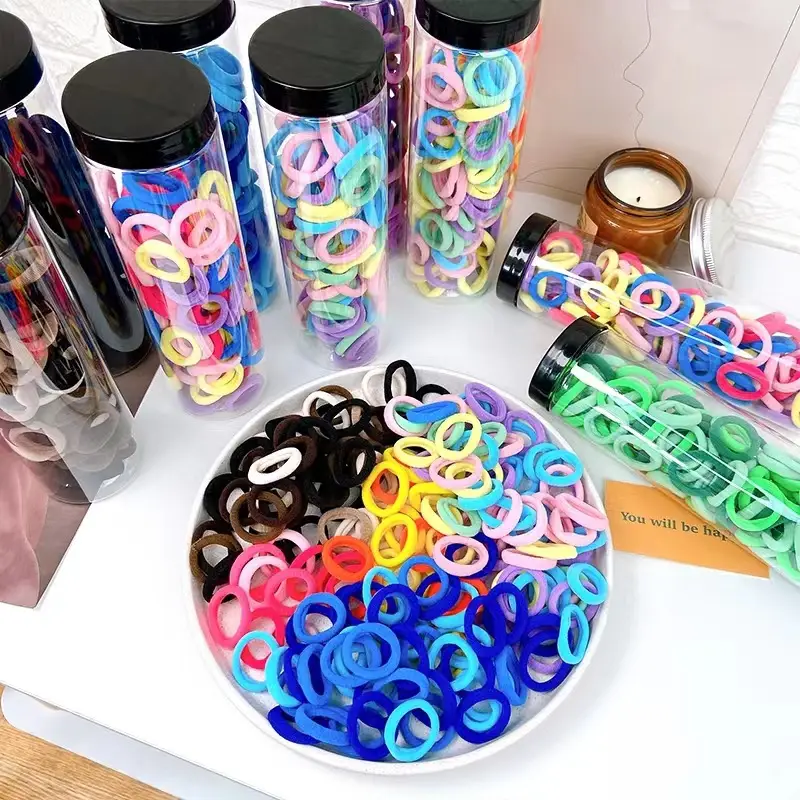 100 Pcs Blue Rubber Hair Rope High Elasticity