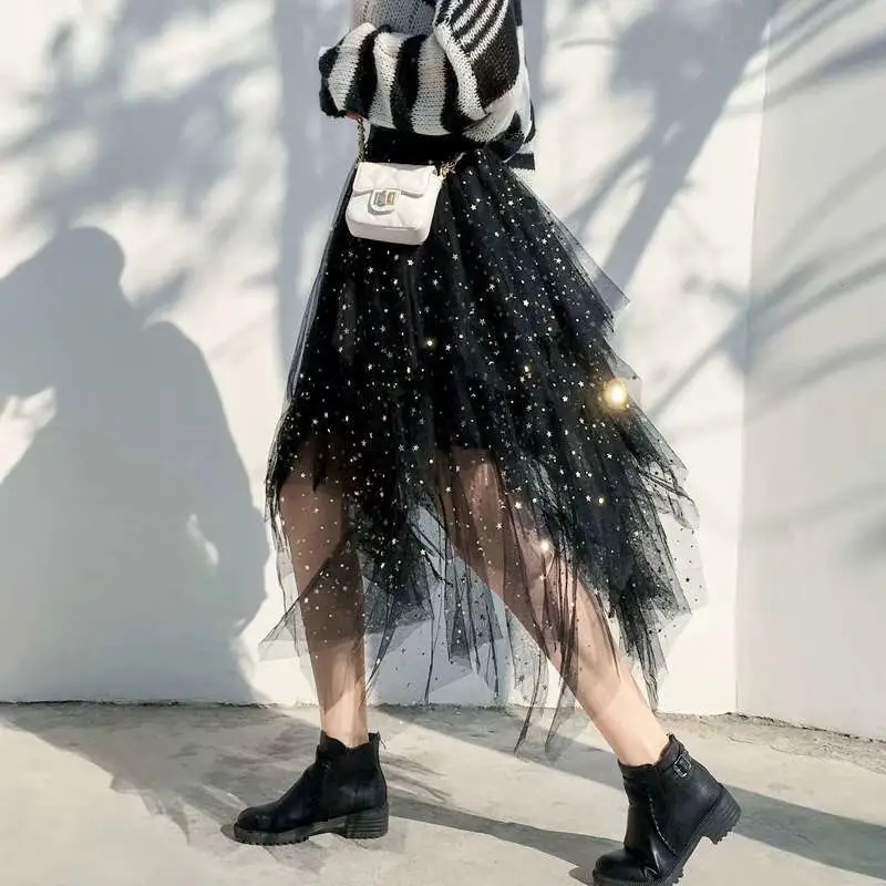 Star Mesh Pettiskirt Skirt Women's Autumn Wear
