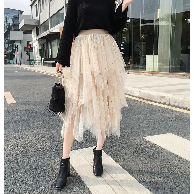 Star Mesh Pettiskirt Skirt Women's Autumn Wear