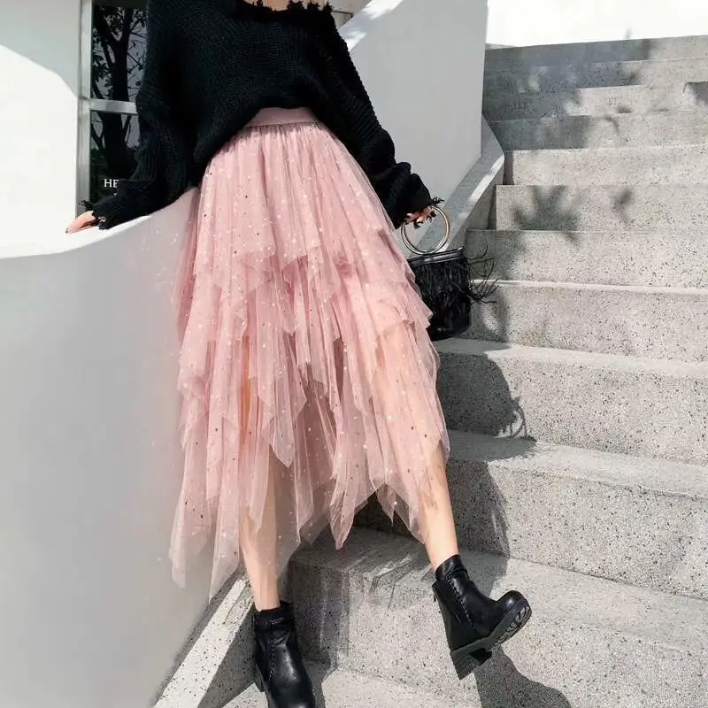 Star Mesh Pettiskirt Skirt Women's Autumn Wear