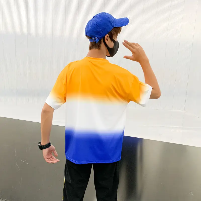 Chubby Boys Orange Blue T-Shirt Large Summer Wear - Image 5