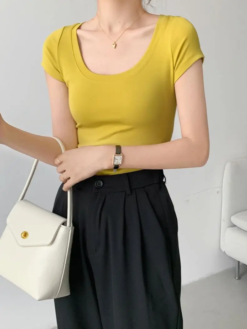 Women Cotton Crewneck T-Shirt Light Blue 2025 — feature 30