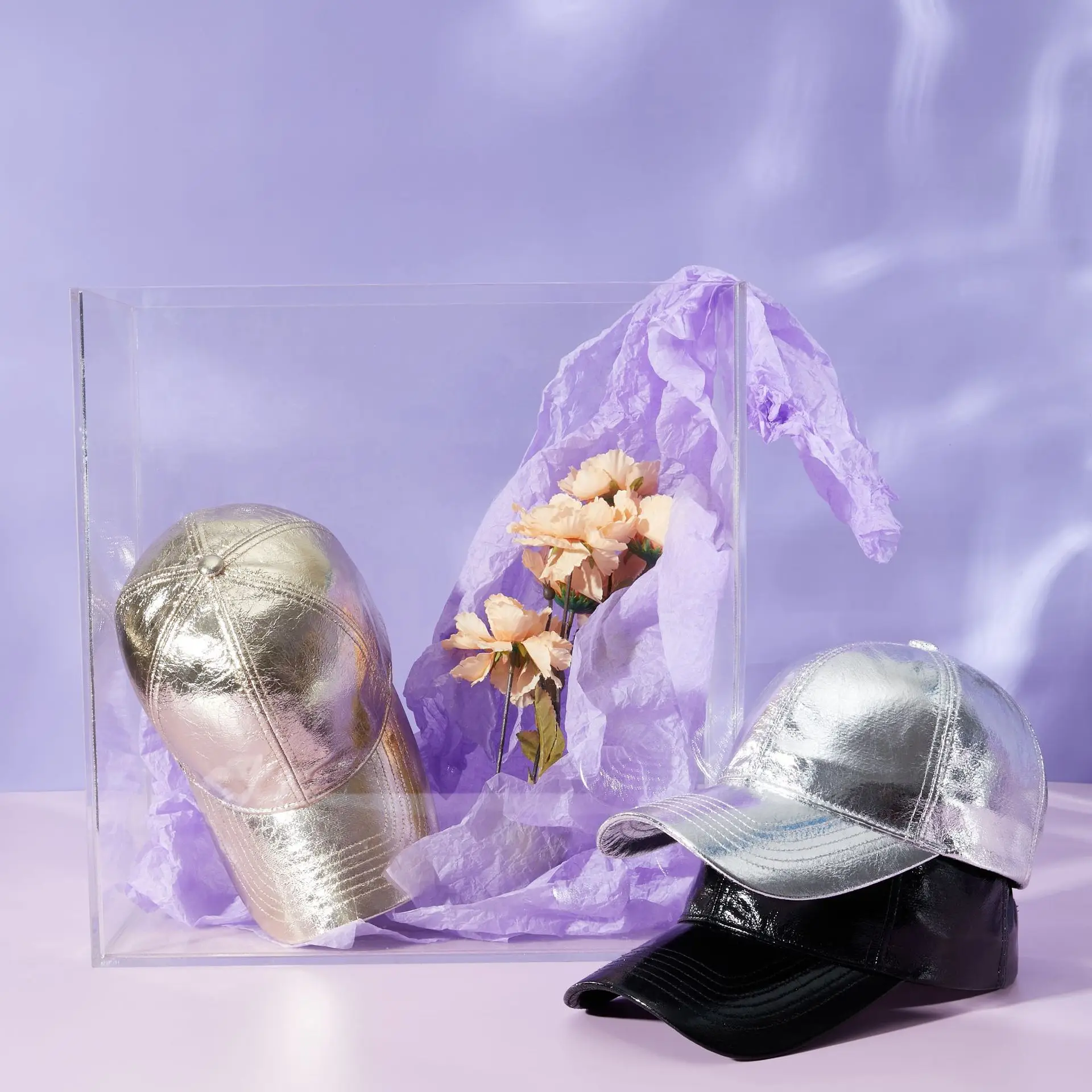 Silver Metal Glitter Baseball Cap for Men Women Summer - Image 5