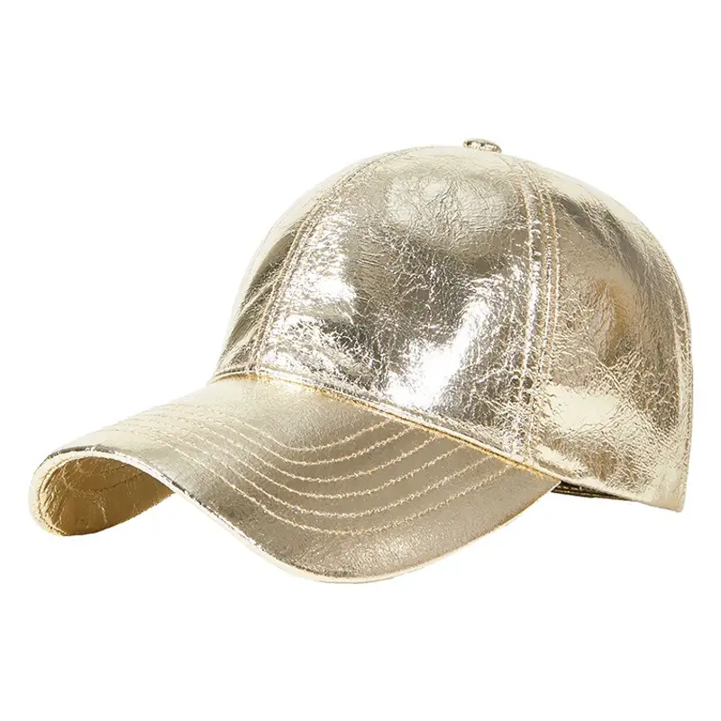 Silver Metal Glitter Baseball Cap for Men Women Summer