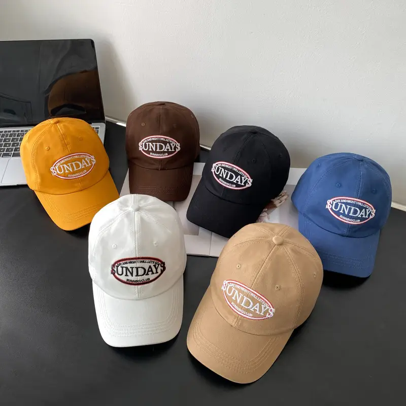 Women's White Sun Hat with Letter Embroidery - Image 8