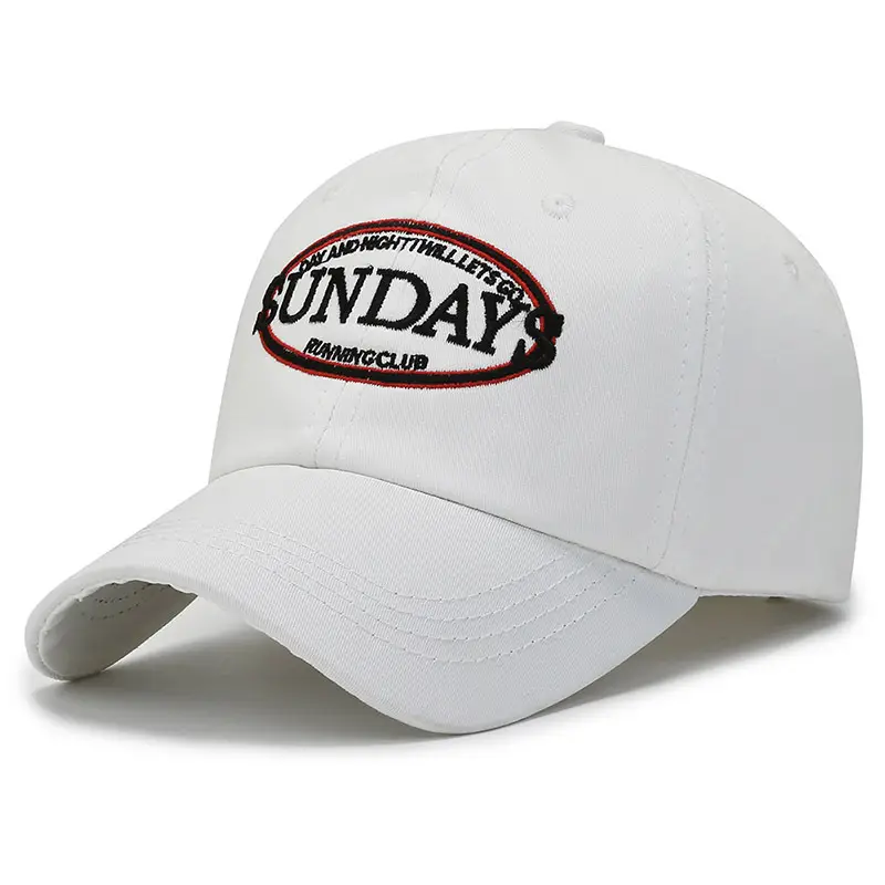 Women's White Sun Hat with Letter Embroidery - Image 10