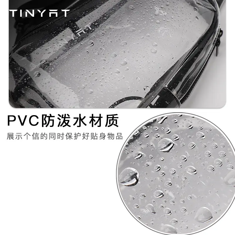 Transparent Waterproof PVC Crossbody Bag with USB Charging