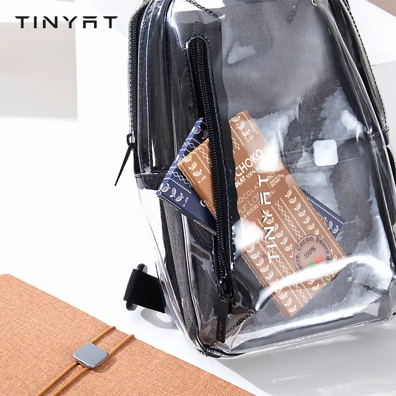 Transparent Waterproof PVC Crossbody Bag with USB Charging