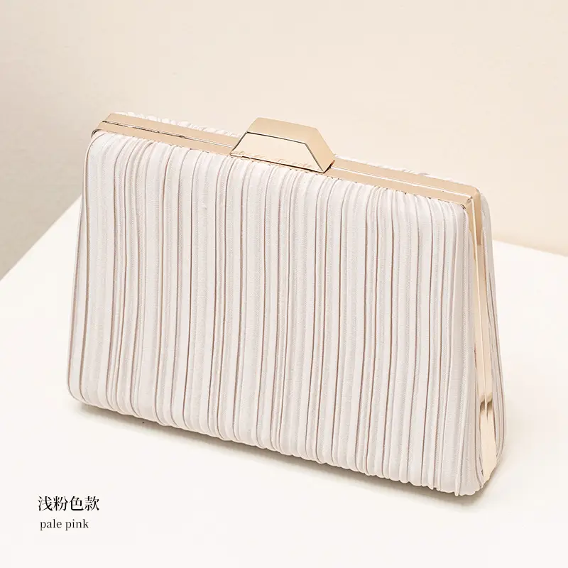 Light Blue Ruffled Gold Clutch for Women - Image 5