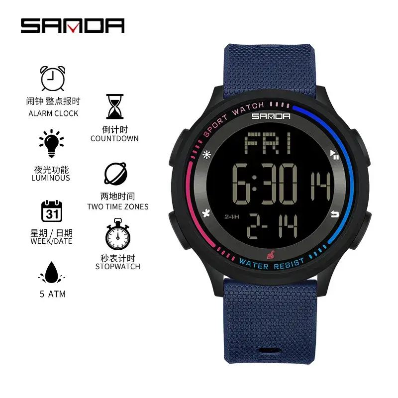 Sanda Luminous Multi-Function Watch for Men Women - Image 14