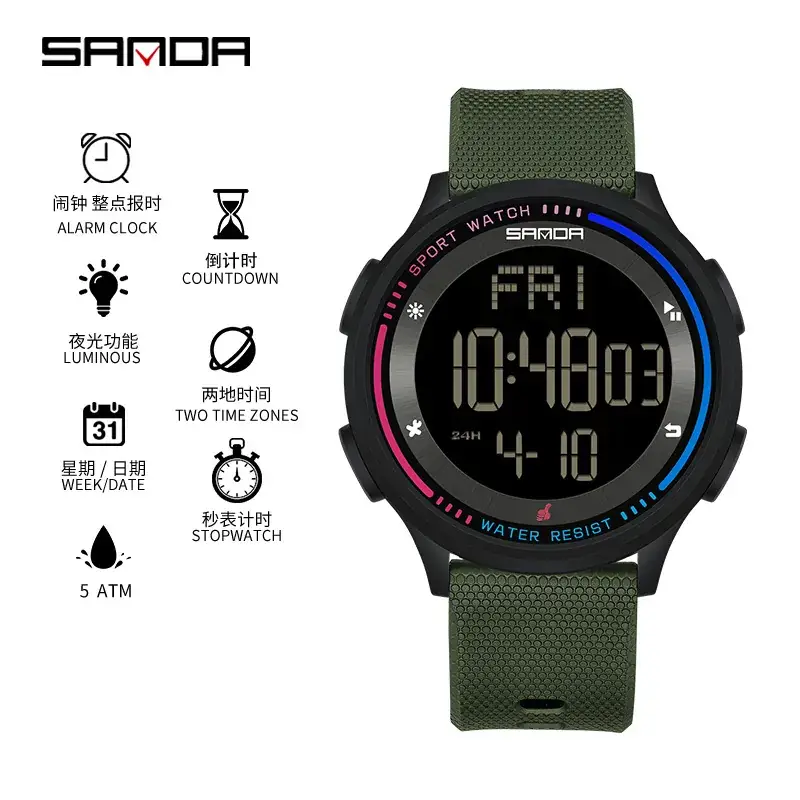 Sanda Luminous Multi-Function Watch for Men Women - Image 15