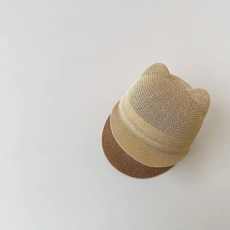 Children's Straw Bear Peaked Hat 1-2Yr Sun Hat - Image 3