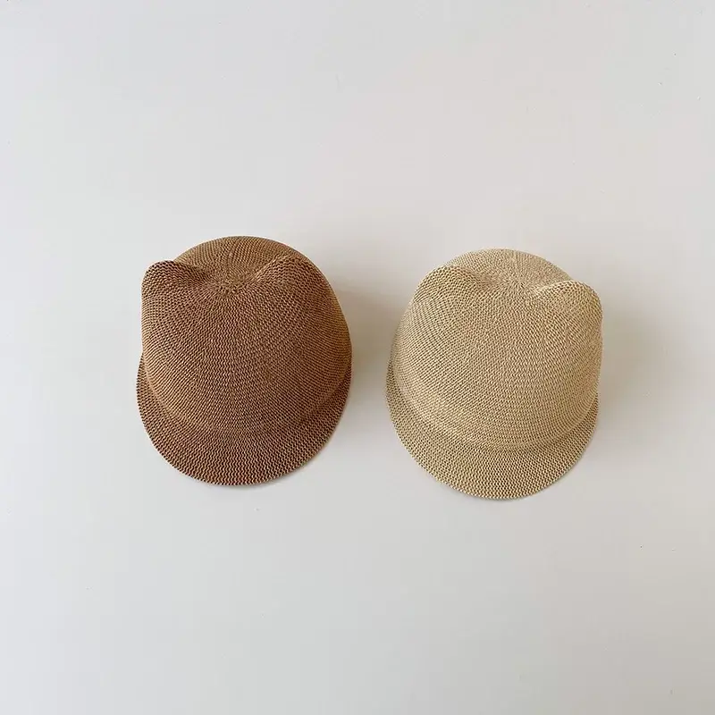 Children's Straw Bear Peaked Hat 1-2Yr Sun Hat — feature 3