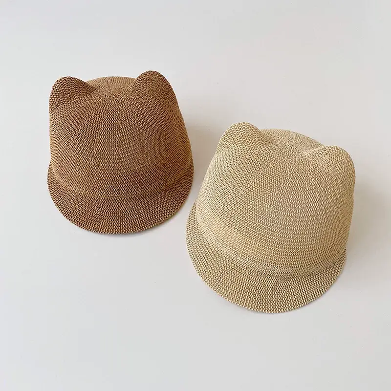 Children's Straw Bear Peaked Hat 1-2Yr Sun Hat — feature 4
