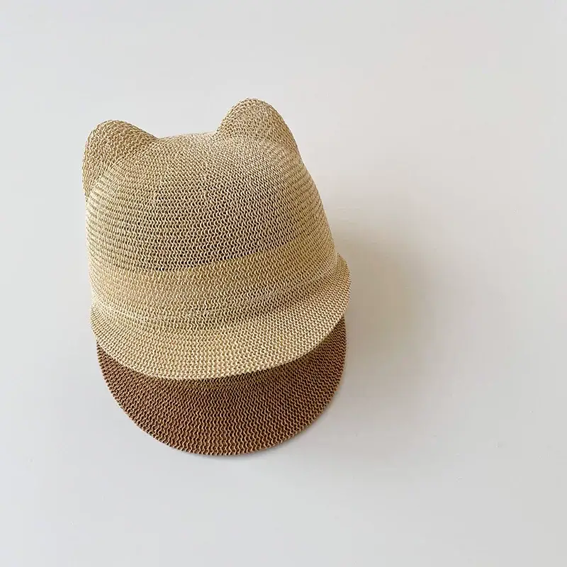 Children's Straw Bear Peaked Hat 1-2Yr Sun Hat — feature 5