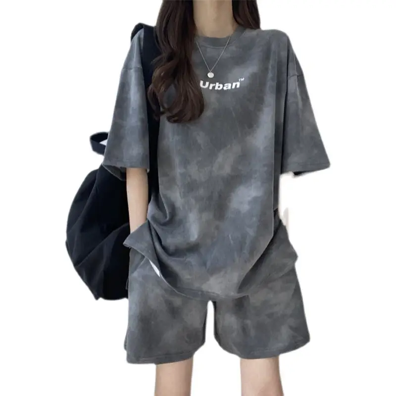 Women's Green Tie-Dye 2Pc Summer Sports Casual Suit - Image 9