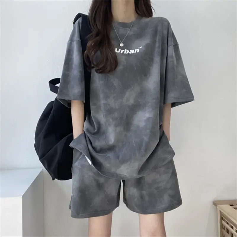 Women's Green Tie-Dye 2Pc Summer Sports Casual Suit - Image 2