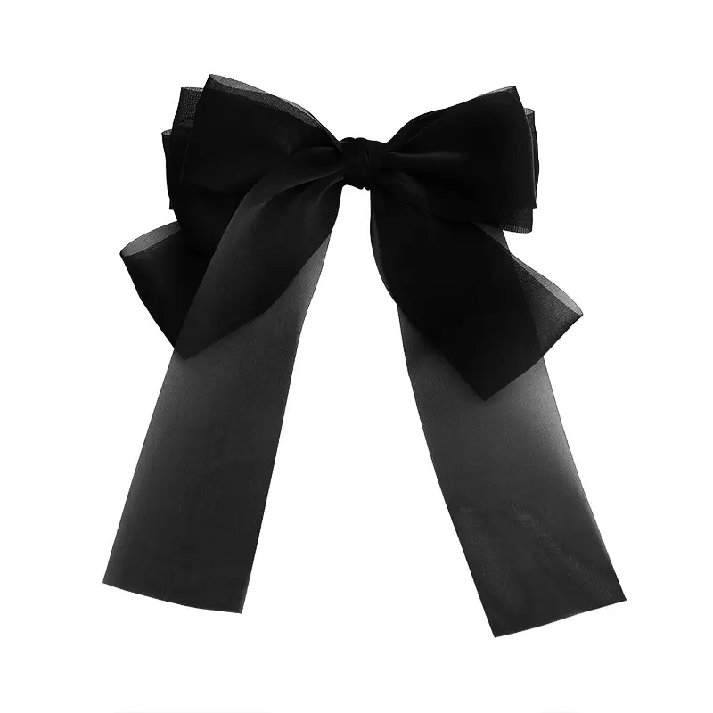 Women's Black Bow Hair Clip Back Clip Hairpin - Image 10