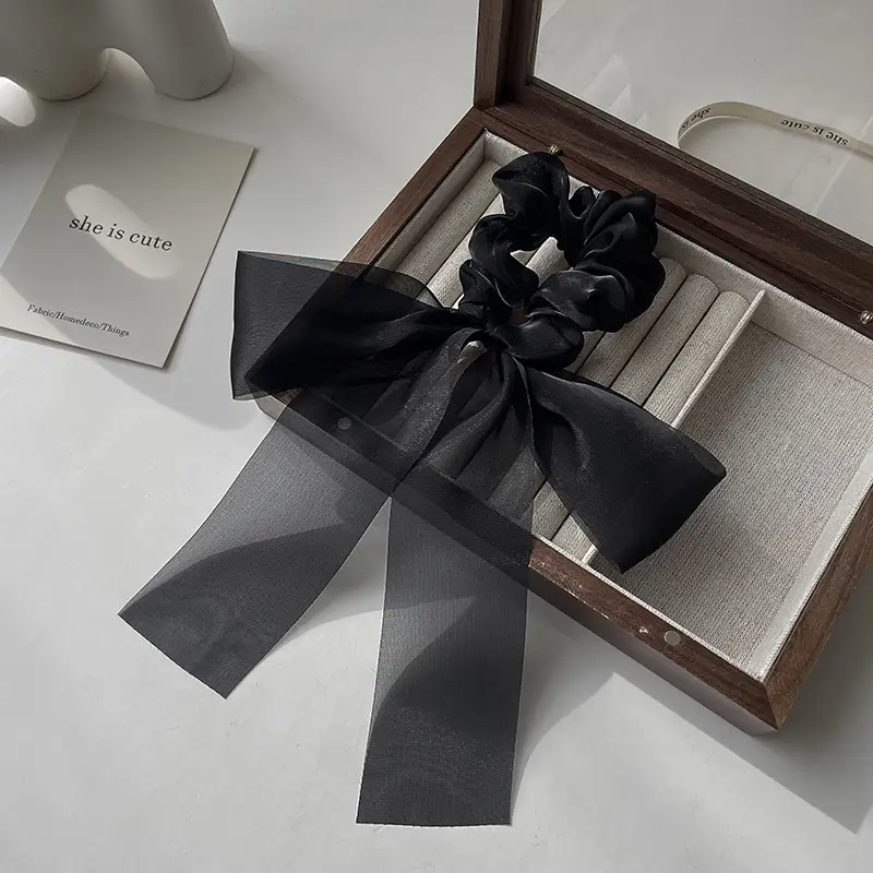 Women's Black Bow Hair Clip Back Clip Hairpin - Image 3