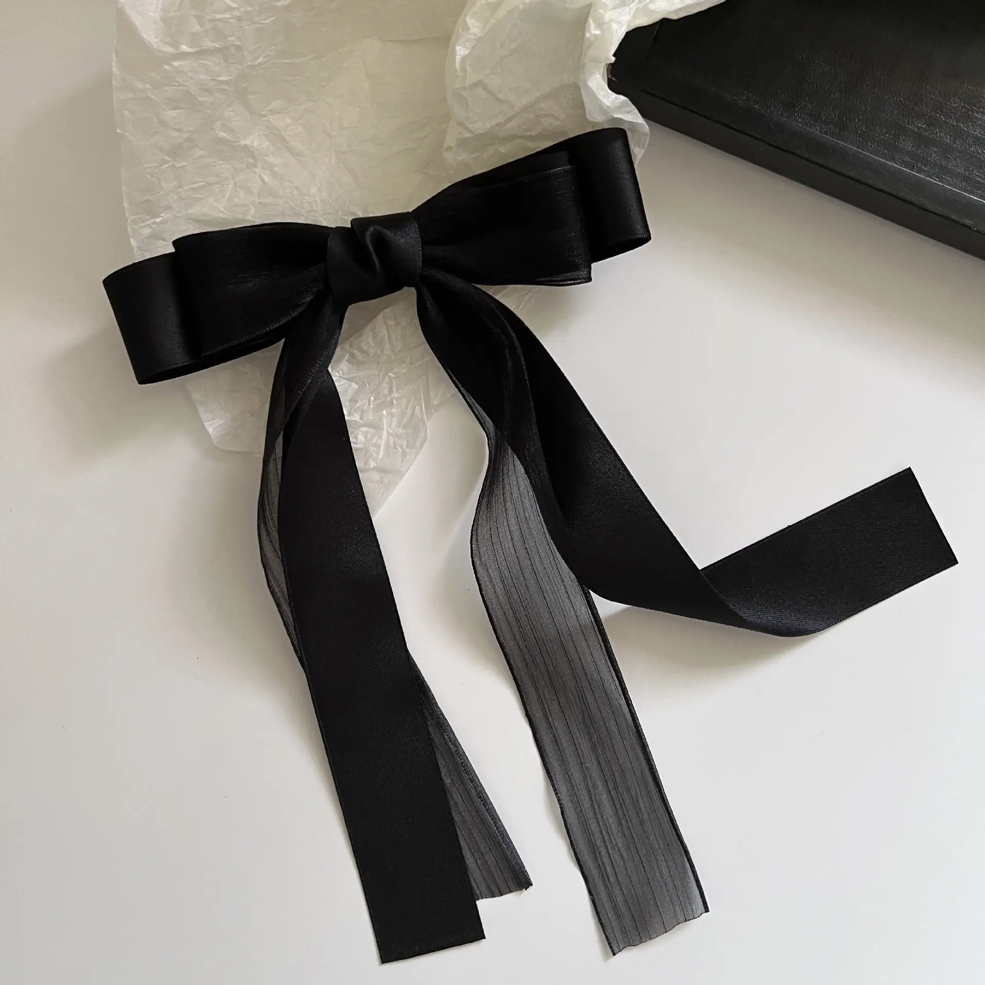Women's Black Bow Hair Clip Back Clip Hairpin - Image 5