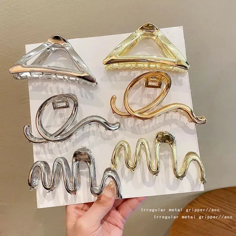 Golden Geometric Hair Clip for Women - Image 22