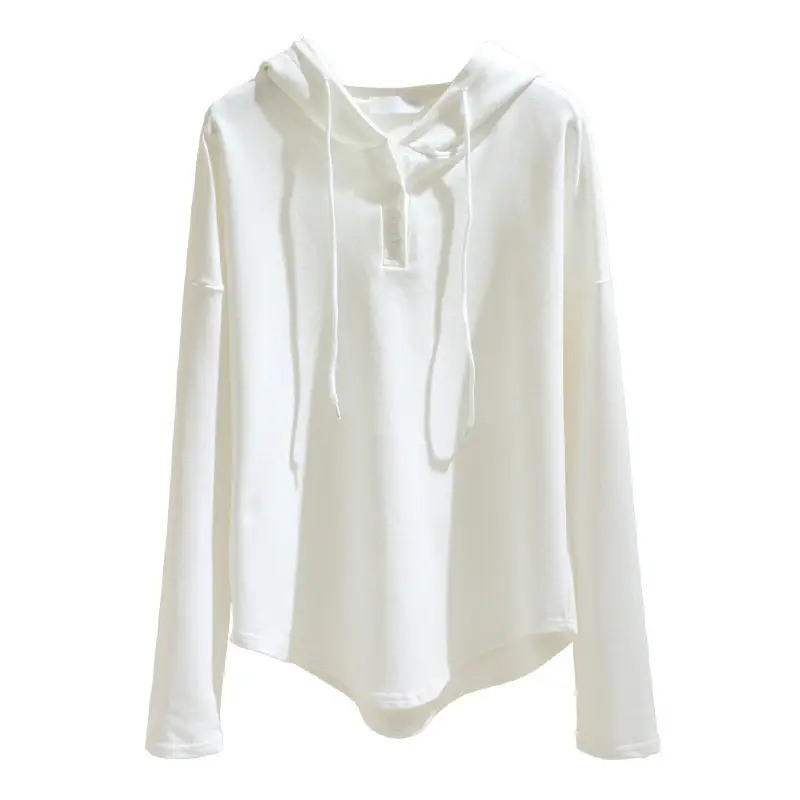 Women Black Hooded Sweatshirt Lazy Style Loose Fit - Image 5