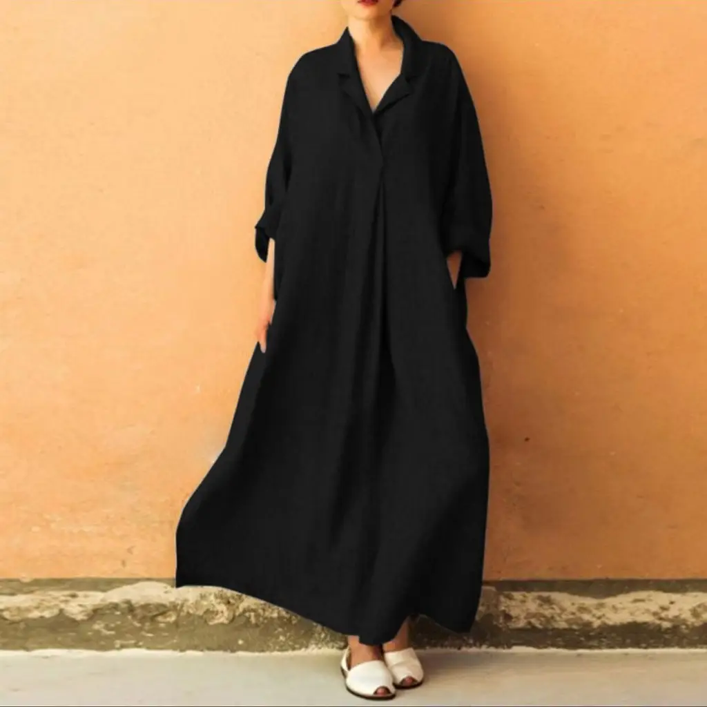 Ebya Long Sleeve Maxi Dress Pink Loose Large - Image 3