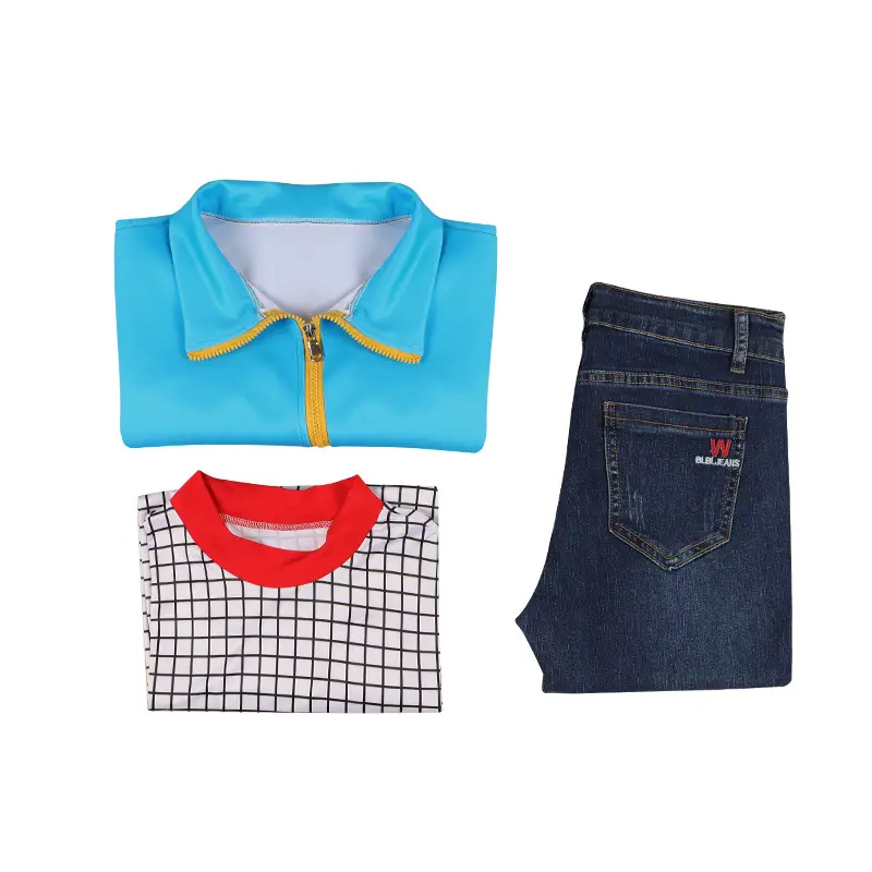 Max Mayfield Cosplay Suit Blue Red Checkered Pants