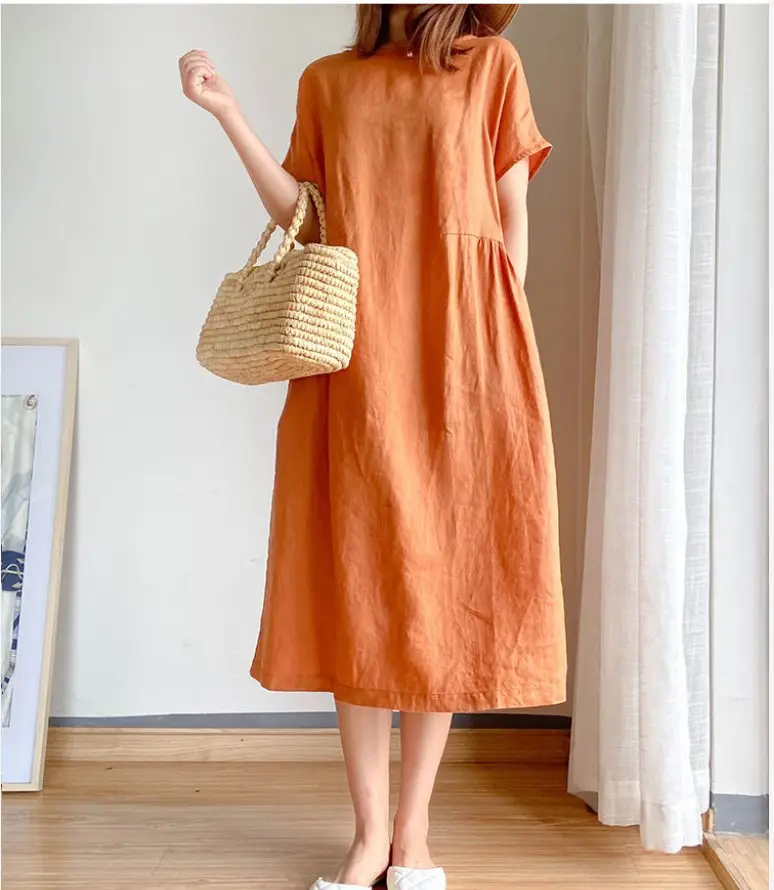 Blue Loose Slimming Dress Summer 2025 Large — feature 11