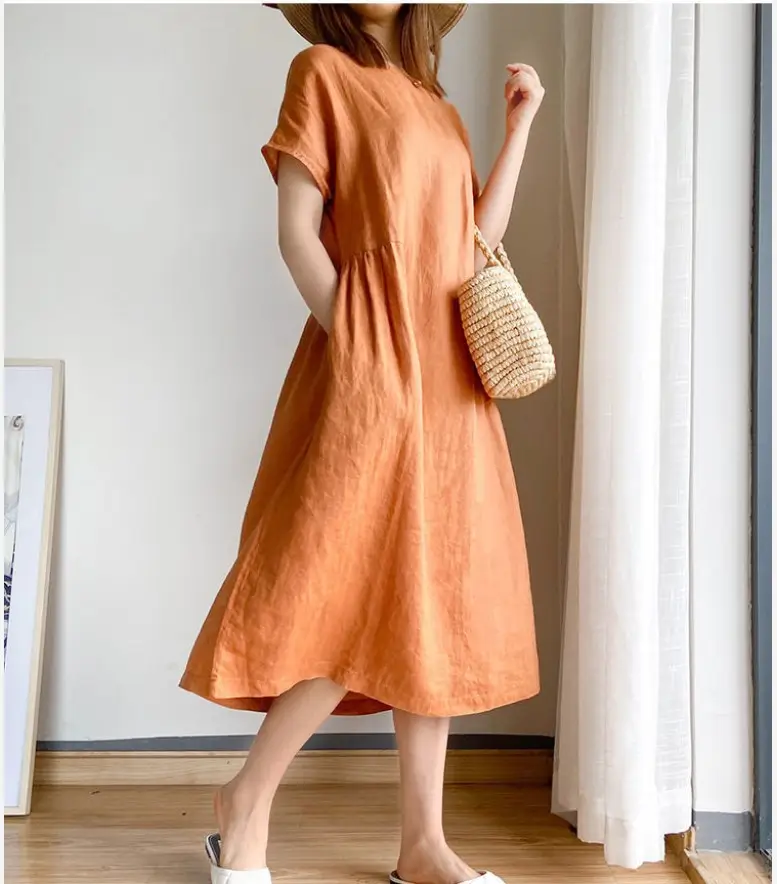 Blue Loose Slimming Dress Summer 2025 Large — feature 12