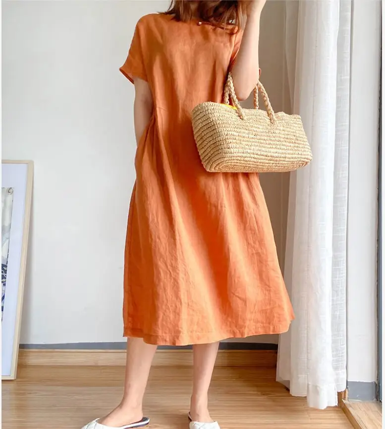 Blue Loose Slimming Dress Summer 2025 Large — feature 13