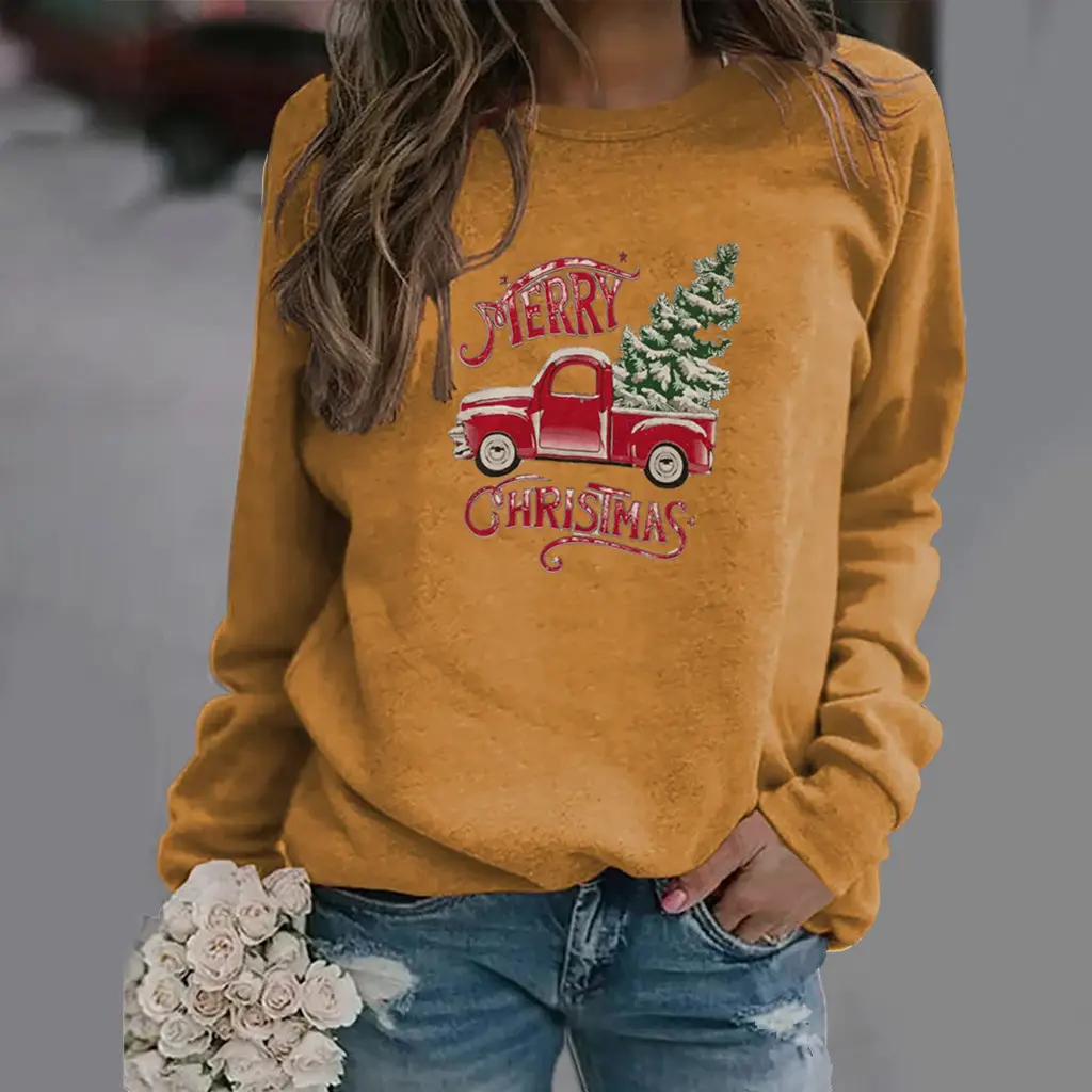 Women Christmas Truck Printed Crewneck Sweat 2025 - Image 10