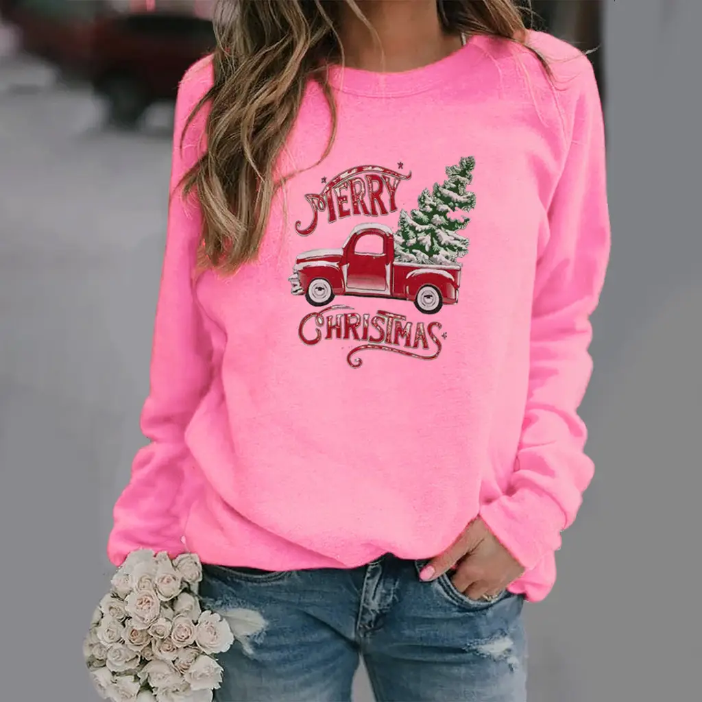 Women Christmas Truck Printed Crewneck Sweat 2025 - Image 5