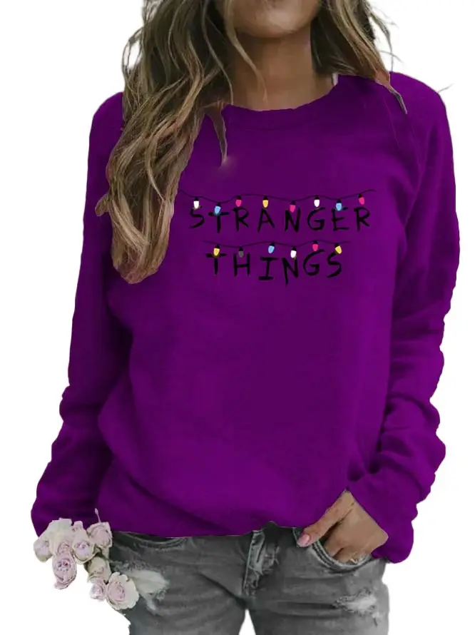 Women Printed Crew Neck Sweater Stranger Things 2025 - Image 13