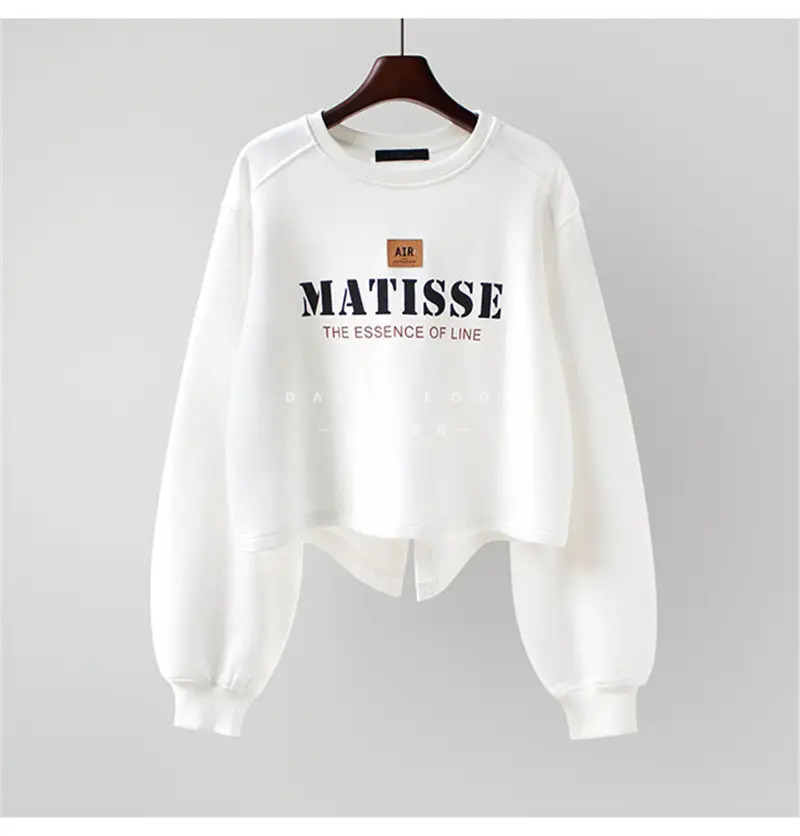 Women Grey Matisse Print Crew Neck Sweater — feature 10