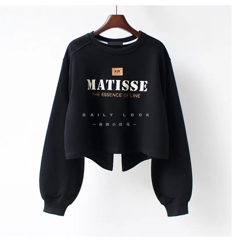 Women Grey Matisse Print Crew Neck Sweater — feature 2