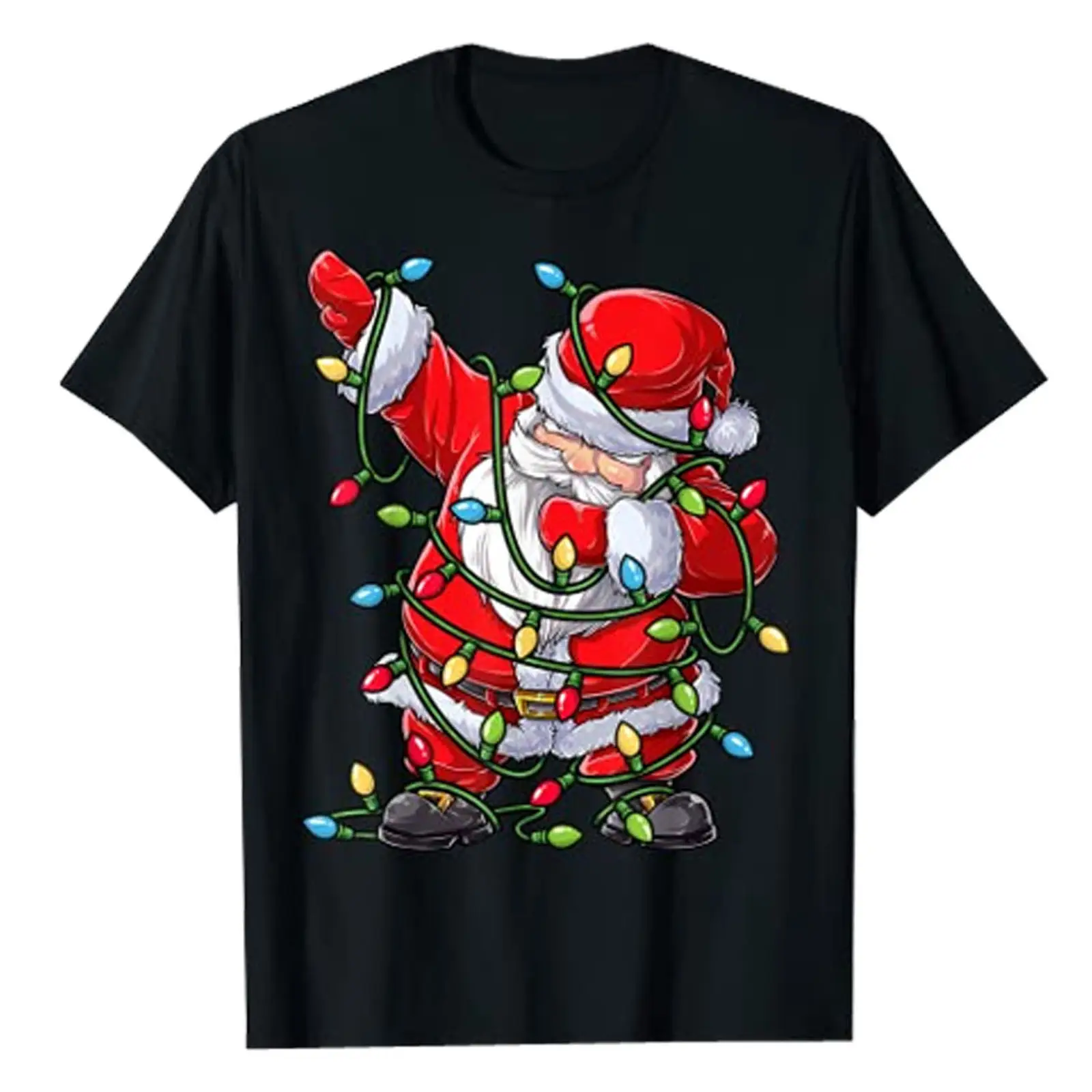 2025 Christmas T-Shirt Santa Claus Print Men Women Loose Fit